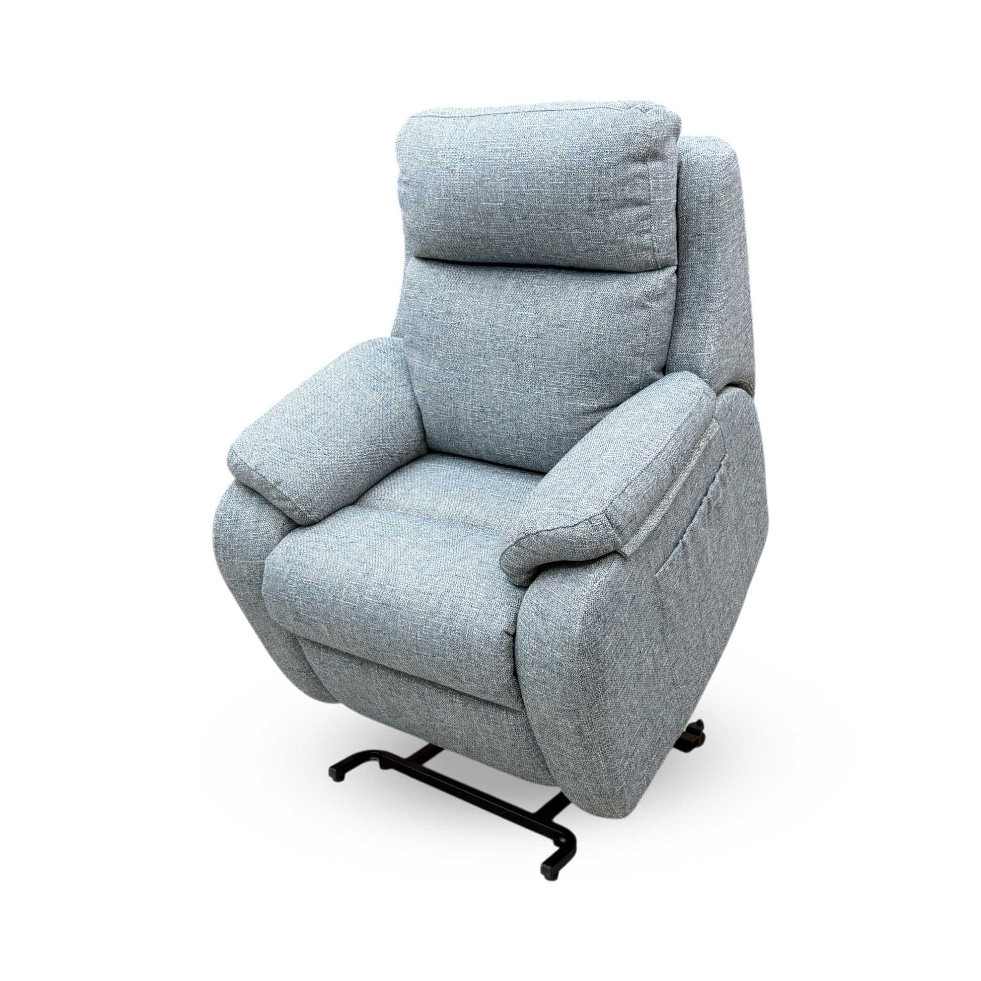 G Plan 'Kingsbury' A020 Dapple Kingfisher Grey Woven Fabric Large Lift and Rise Recliner Chair Furniture Village