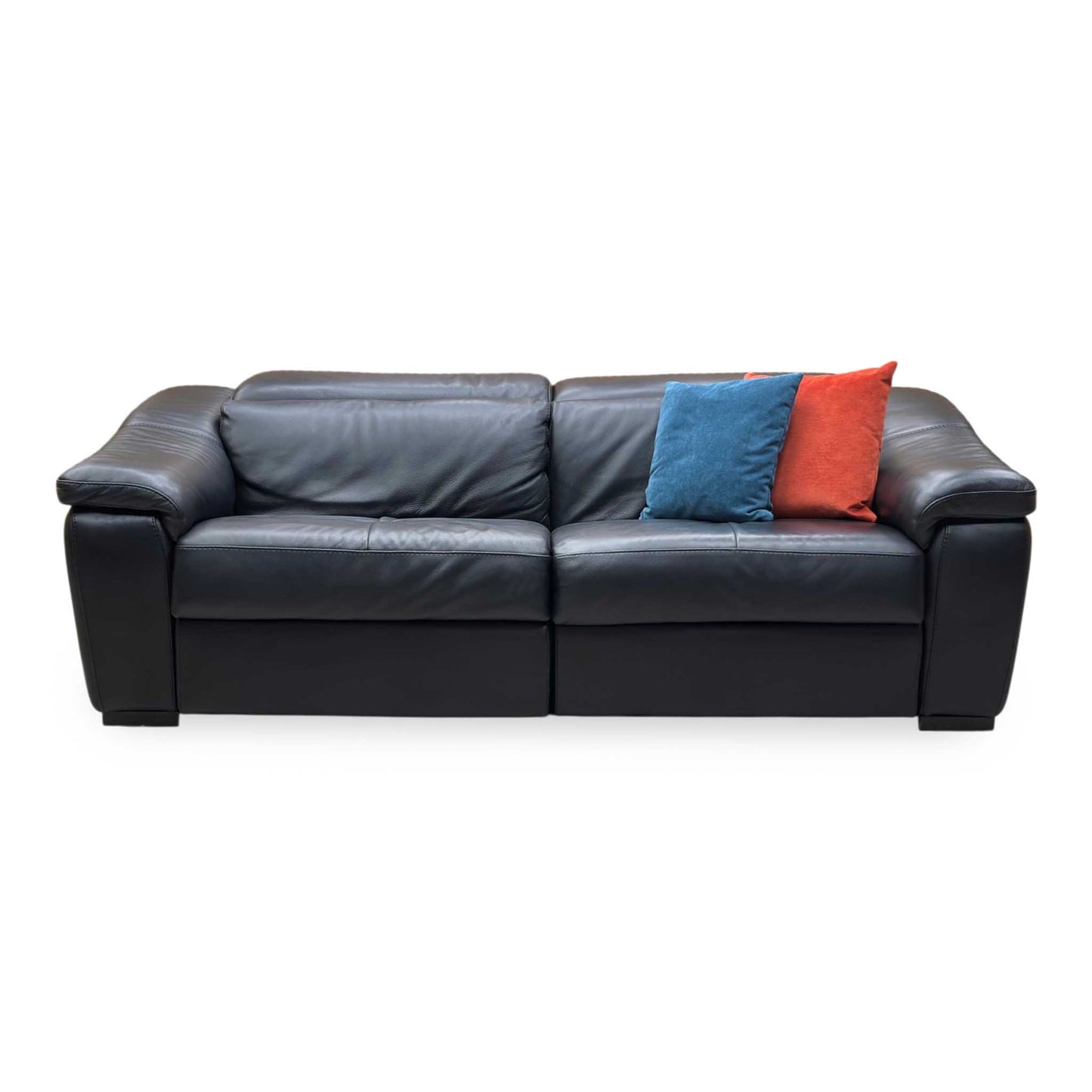 Nicoletti ‘Galileo’ Botero Nero Black Leather 3 Seater Power Recliner Sofa with Power Headrests