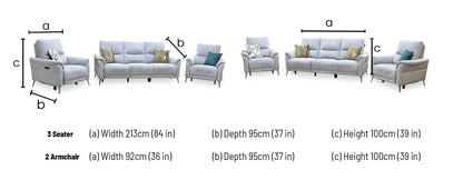 ‘Daytona’ Dexter Smoke Grey Velvet Fabric 3 Seater Power Recliner Sofa + Power Chair + Power Chair Furniture Village