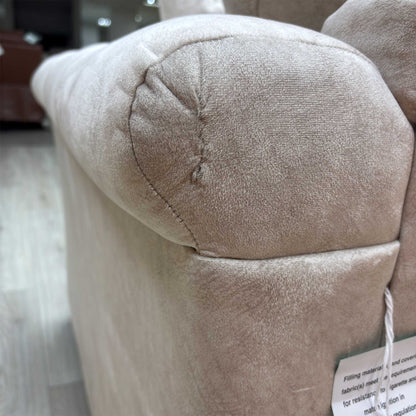 ‘Aura’ Kenzo Cream Dw Ft Velvet Fabric 3 Seater Classic Back Sofa