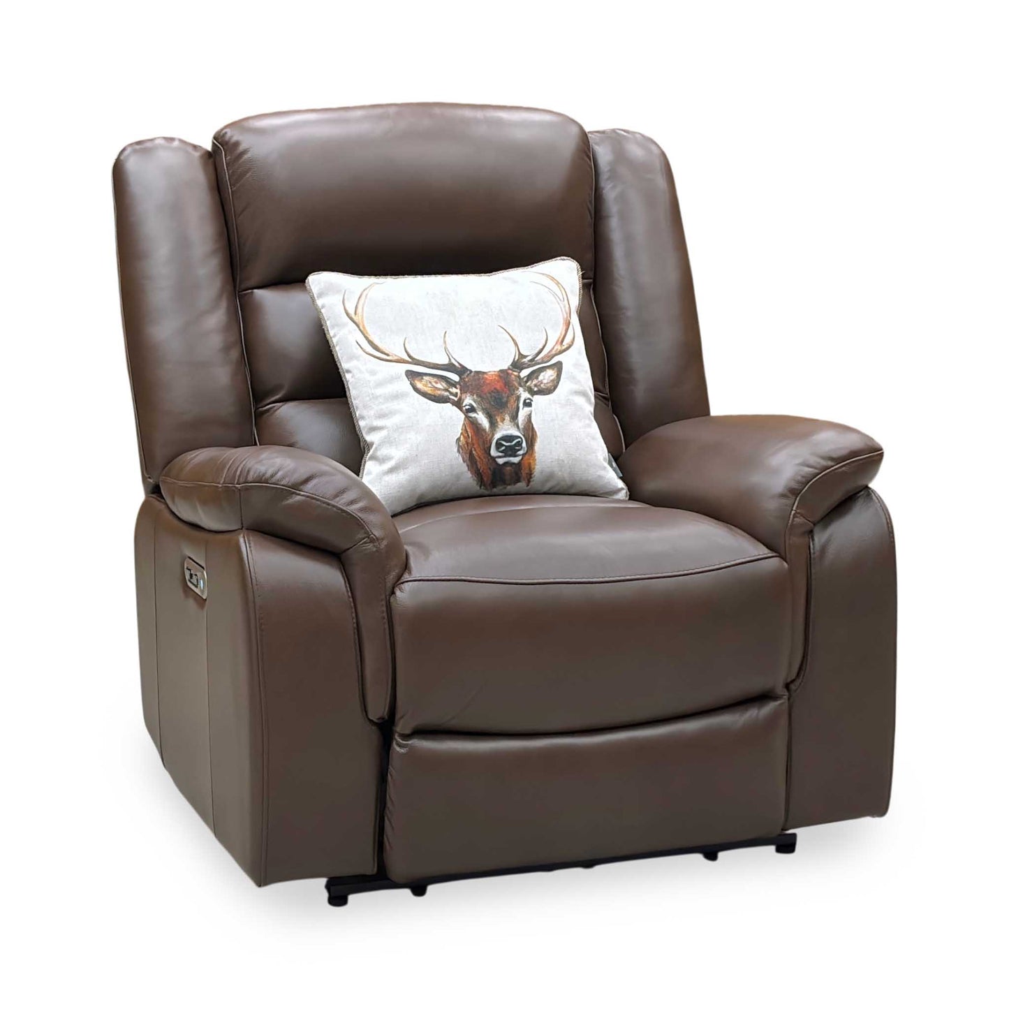 ‘Berlin’ Cognac Brown Leather Power Recliner Armchair Direct From Manufacturer