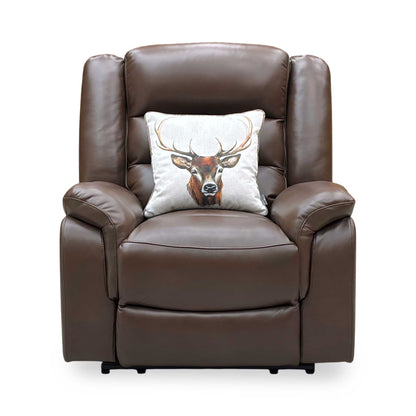 ‘Berlin’ Cognac Brown Leather Power Recliner Armchair Direct From Manufacturer