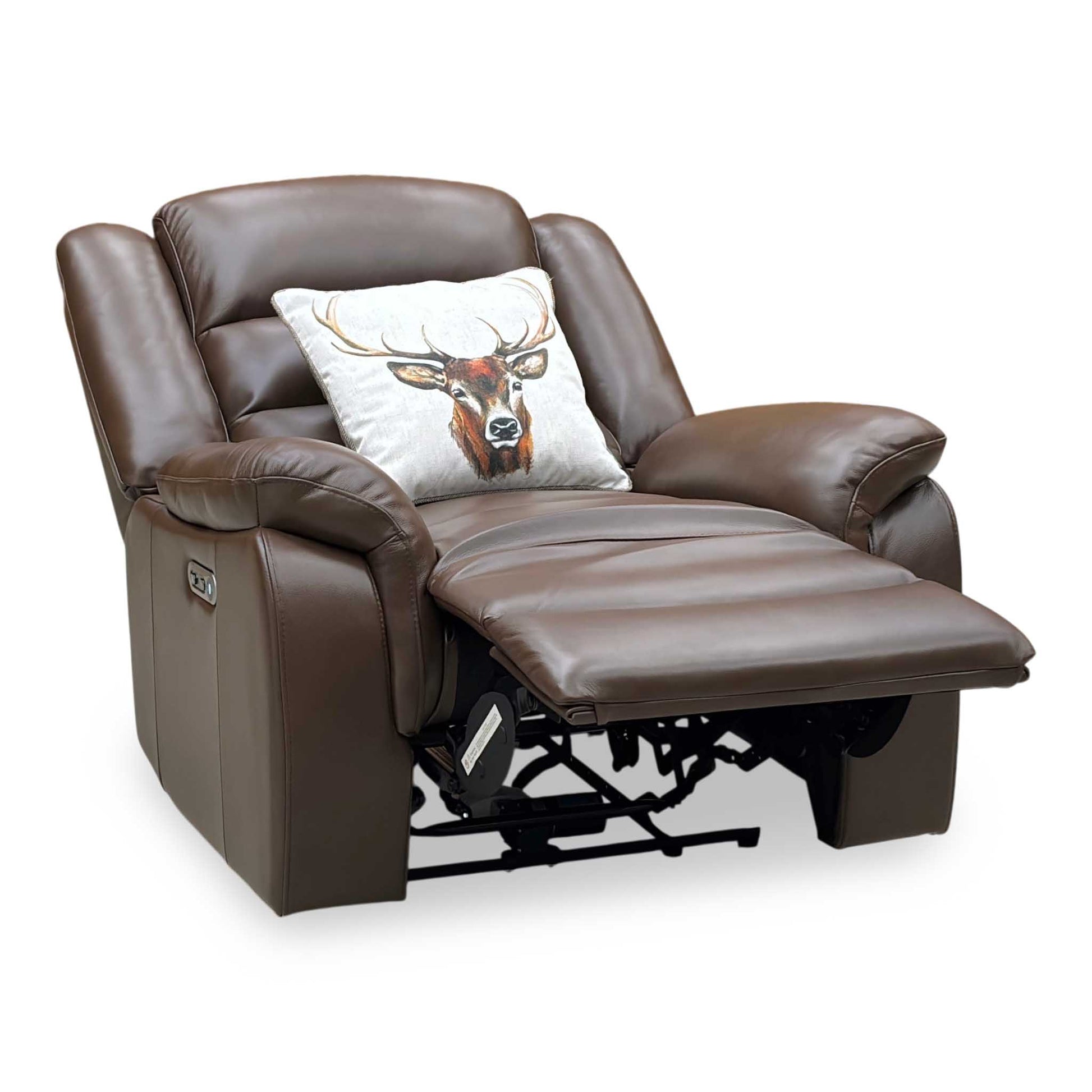 ‘Berlin’ Cognac Brown Leather Power Recliner Armchair Direct From Manufacturer