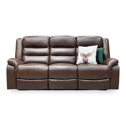 ‘Berlin’ Cognac Brown Leather 3 Seater Power Recliner Sofa Direct From Manufacturer