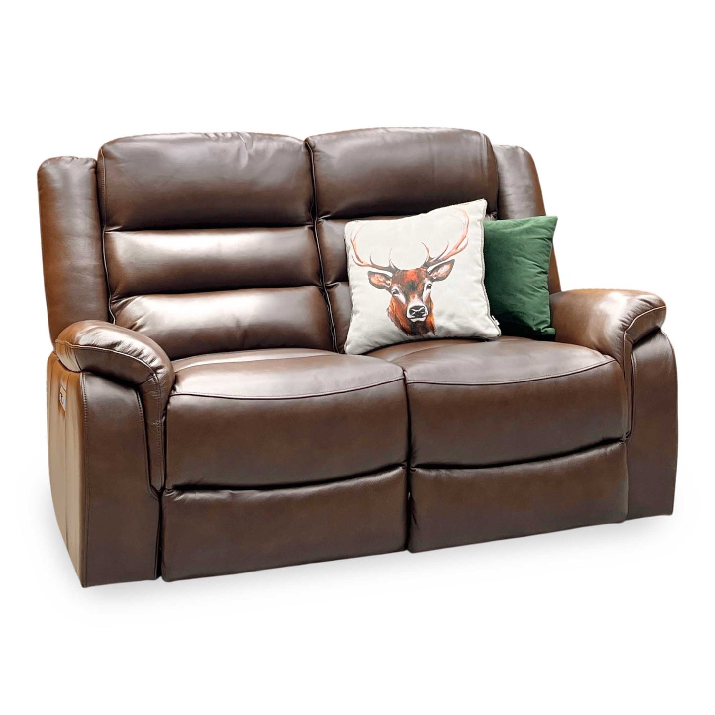 ‘Berlin’ Cognac Brown Leather 2 Seater Power Recliner Sofa Direct From Manufacturer