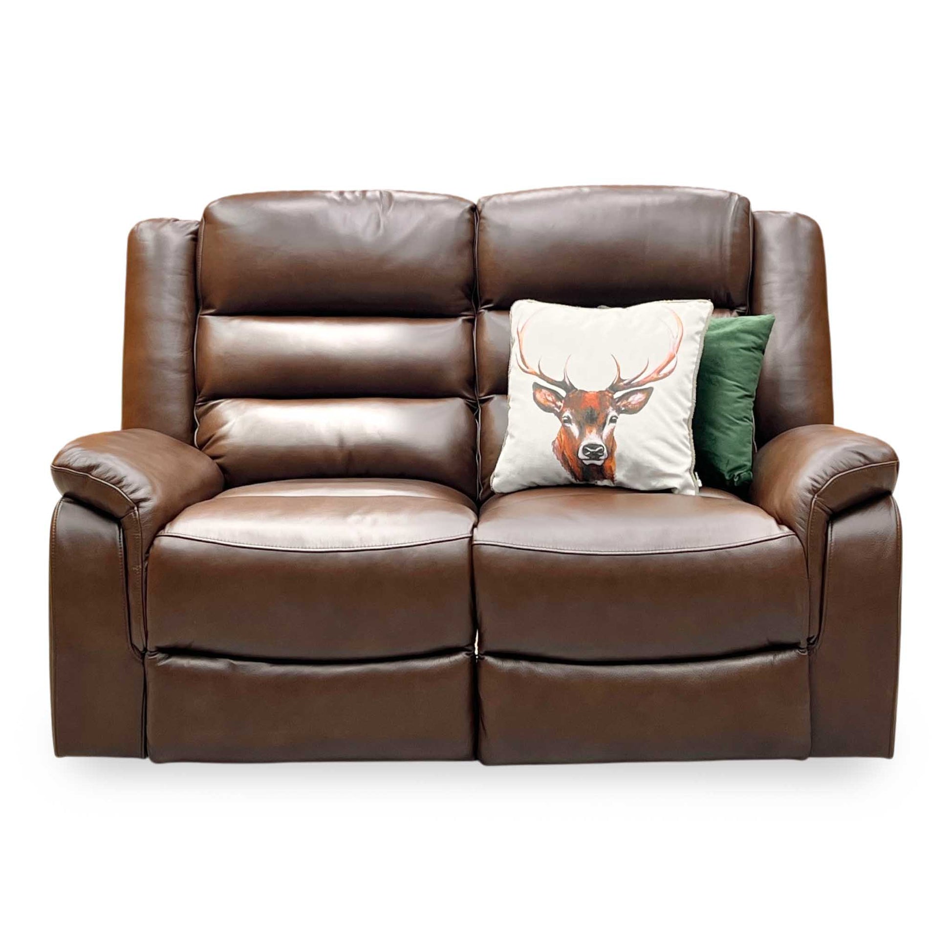 ‘Berlin’ Cognac Brown Leather 2 Seater Power Recliner Sofa Direct From Manufacturer
