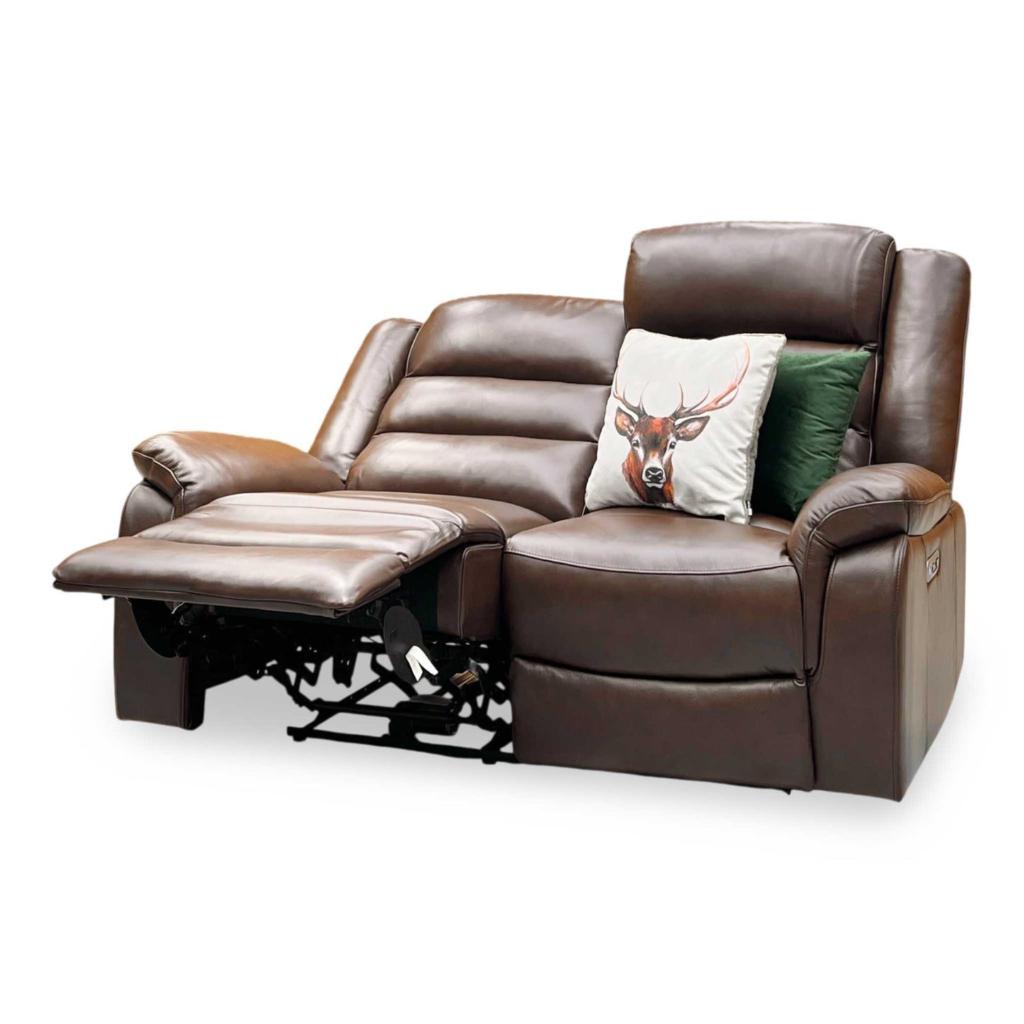 ‘Berlin’ Cognac Brown Leather 2 Seater Power Recliner Sofa Direct From Manufacturer