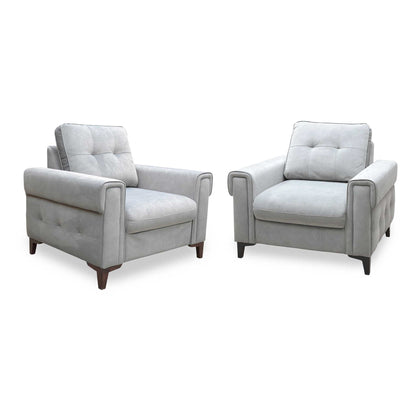 ‘Zoom’ Nappe Grey Nv-0107 Velvet Chair Set - Chair Sofa Bed + Standard Chair