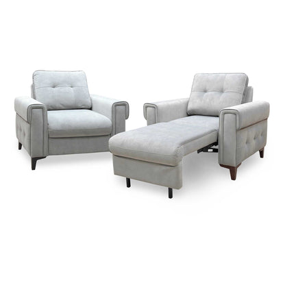 ‘Zoom’ Nappe Grey Nv-0107 Velvet Chair Set - Chair Sofa Bed + Standard Chair