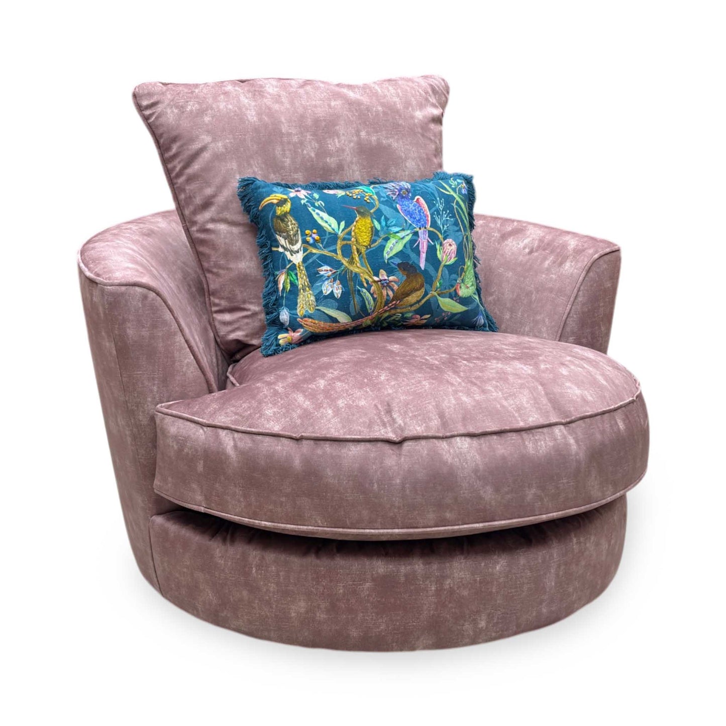 'Legend' Sublime Dusk Pink Velvet Swivel Chair