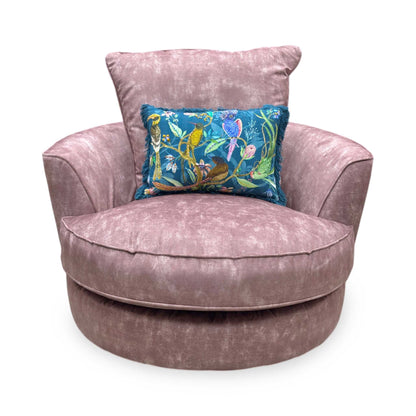 'Legend' Sublime Dusk Pink Velvet Swivel Chair