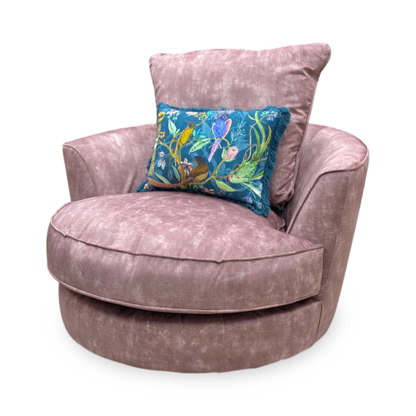 'Legend' Sublime Dusk Pink Velvet Swivel Chair