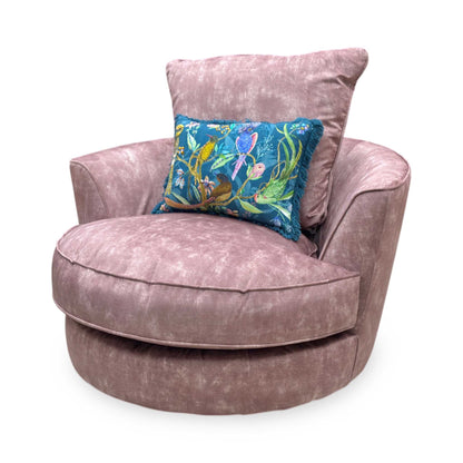 'Legend' Sublime Dusk Pink Velvet Swivel Chair