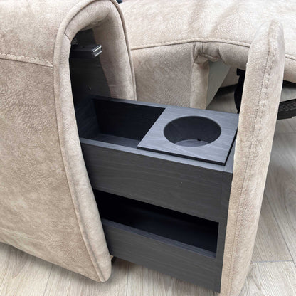 ‘Flex’ Bfa-Bnn-R26 Cream Velvet Small Corner Sofa with Power Recliner and Storage Arms