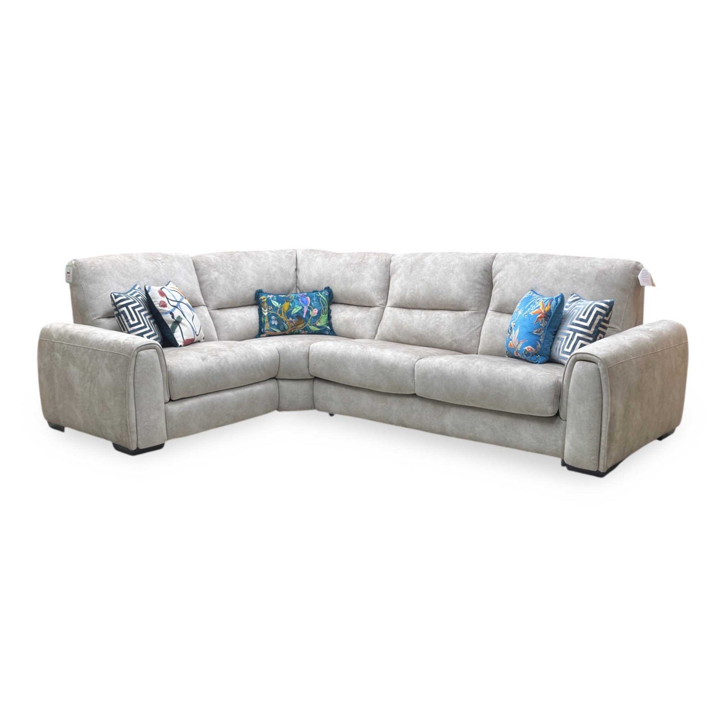 ‘Flex’ Bfa-Bnn-R26 Cream Velvet Small Corner Sofa with Power Recliner and Storage Arms