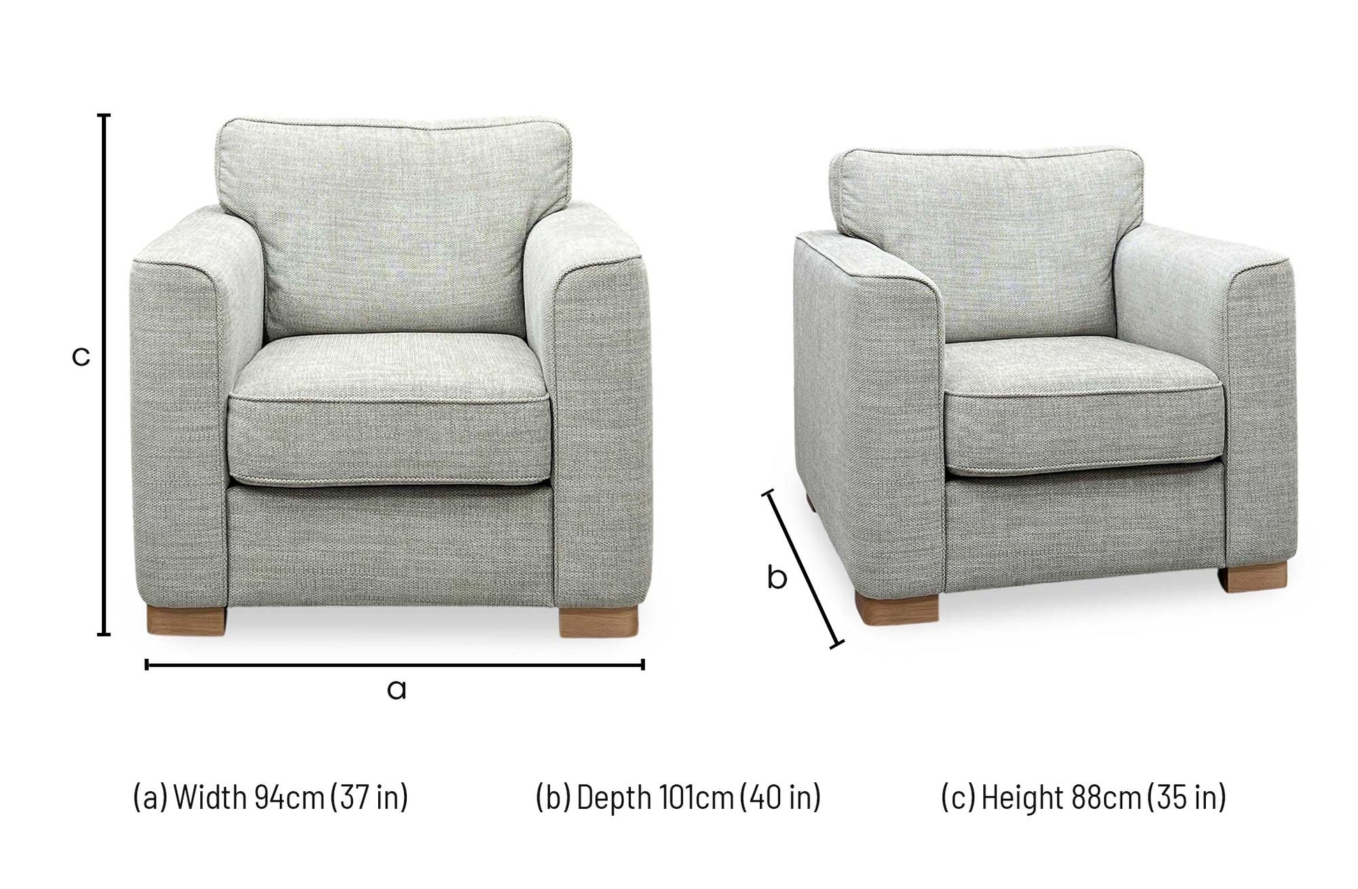‘Elora’ Beige Fabric Standard Armchair Furniture Village