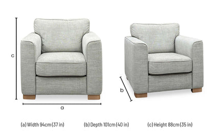 ‘Elora’ Beige Fabric Standard Armchair Furniture Village