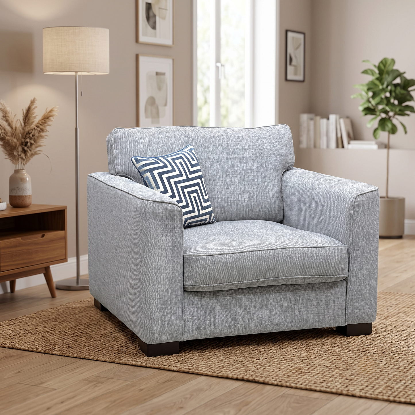 ‘Elora’ Kento 301 Warm Grey Fabric Large Armchair