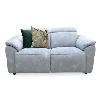 ‘Dolomite’ Dexter Smoke Blue Velvet 2 Seater Power Recliner Sofa with Power Headrests