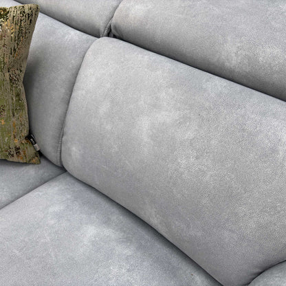 ‘Dolomite’ Dexter Smoke Blue Velvet 2 Seater Power Recliner Sofa with Power Headrests