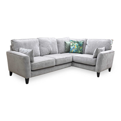 Ideal Home ‘Brondby’ Fab-Meo-R27 Pewter Grey Right Hand Facing Small Fabric Corner Sofa