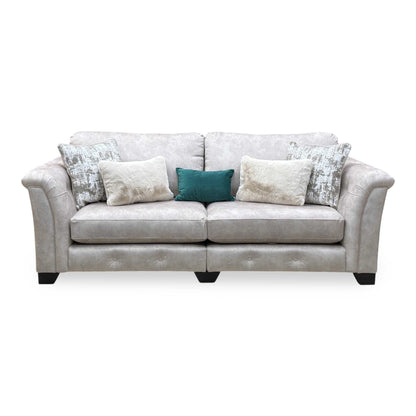 ‘Aura' Kenzo Cream Dw Ft Fabric 4 Seater Classic Back Split Frame Sofa