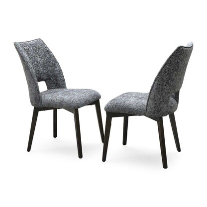 ‘Valley’ Dark Grey Fabric Dining Chairs - Set of 2