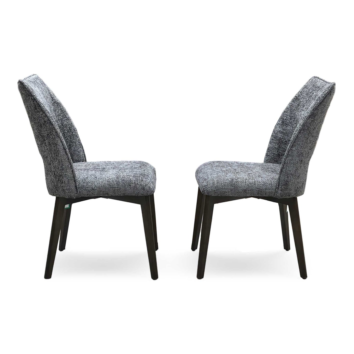 ‘Valley’ Dark Grey Fabric Dining Chairs - Set of 2