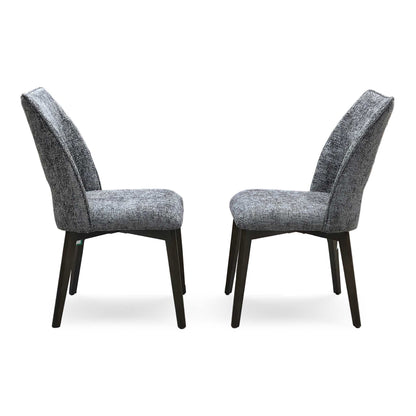 ‘Valley’ Dark Grey Fabric Dining Chairs - Set of 2