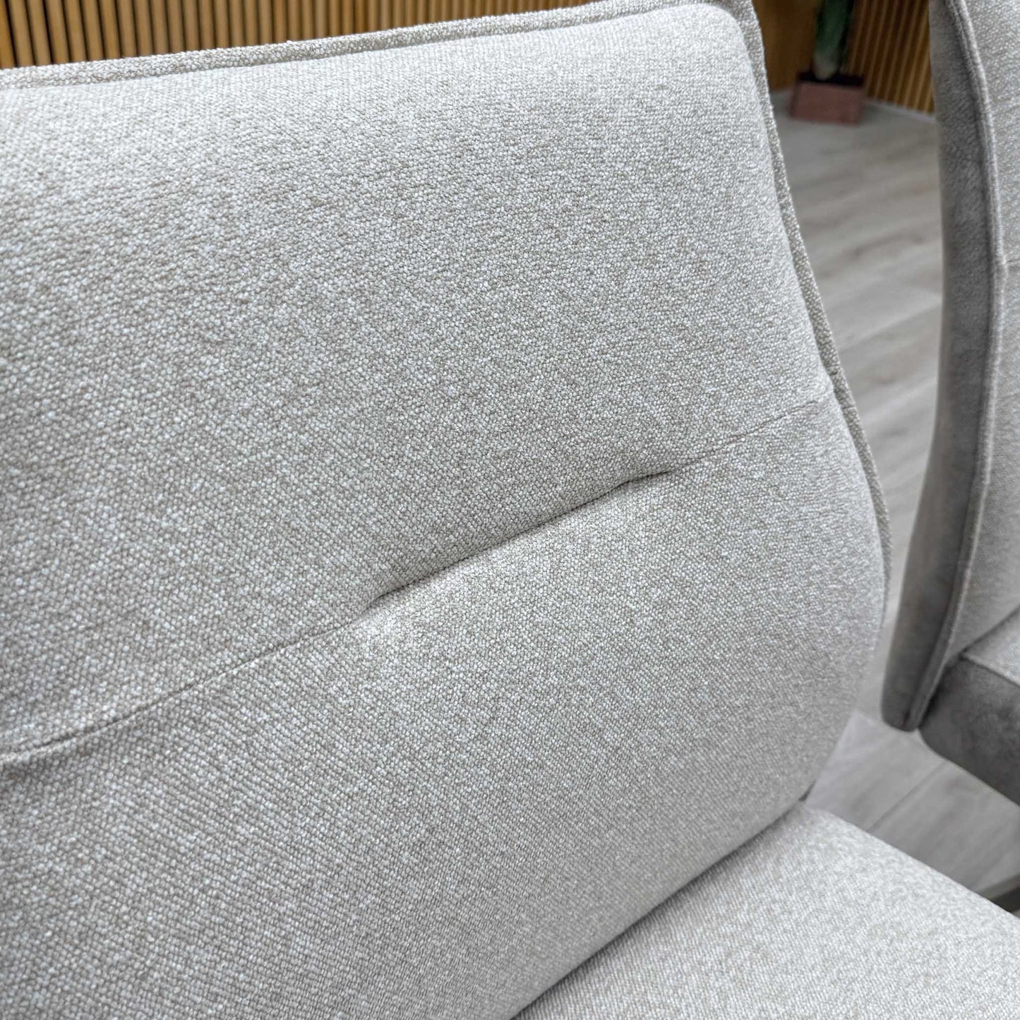 ‘Mirage’ Neutral Fabric Swivel Dining Chairs - Set of 2
