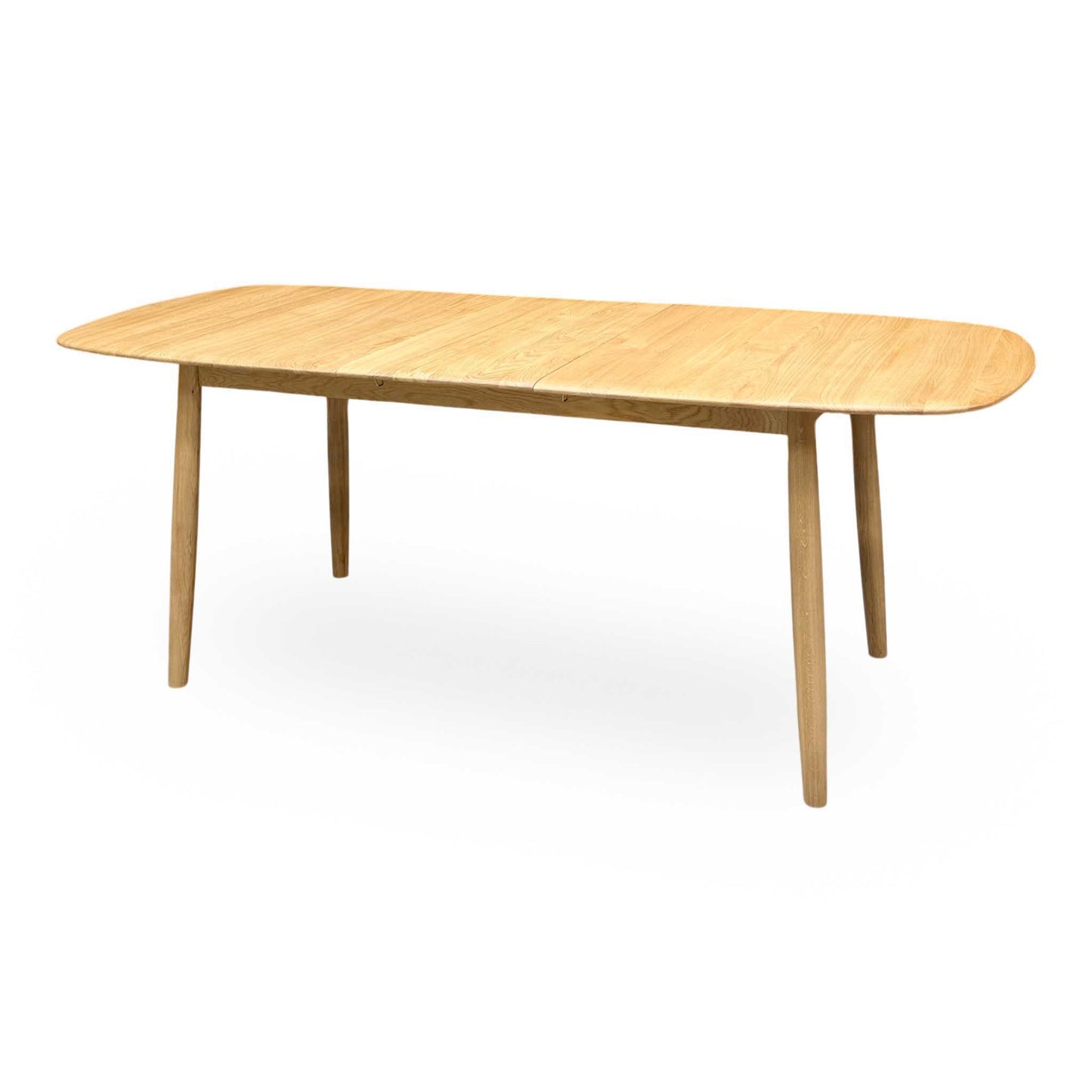 'Stockholm' Light Oak Solid Oak 160cm Extending Dining Table with Upholstered Dining Chairs - Set of 4