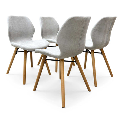 'Stockholm' Light Oak Solid Oak 160cm Extending Dining Table with Upholstered Dining Chairs - Set of 4