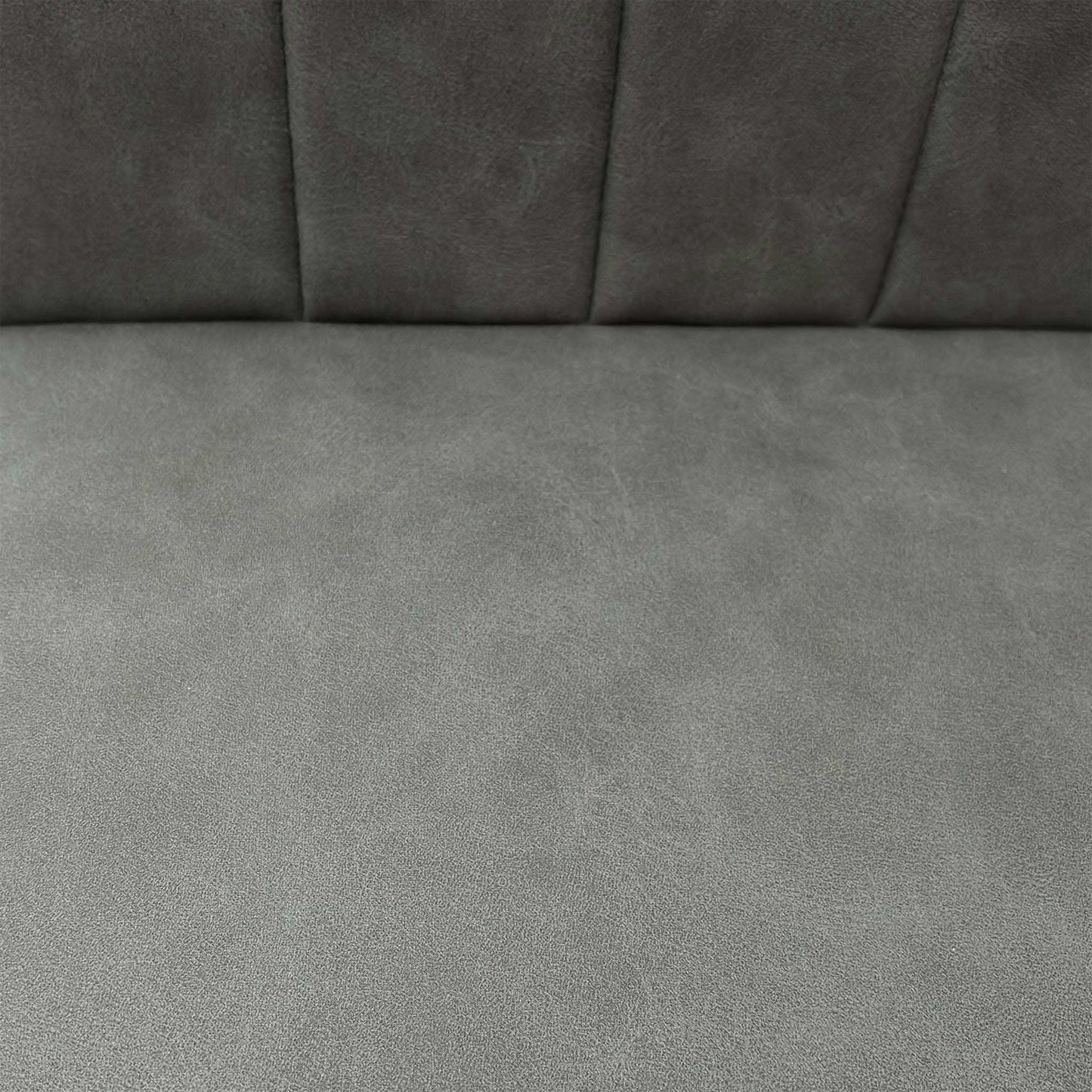 'Grigio' Ceramic Top Swivel Extending Dining Table with Grey Fabric Set of 4 Dining Chairs