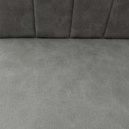 'Grigio' Ceramic Top Swivel Extending Dining Table with Grey Fabric Set of 4 Dining Chairs