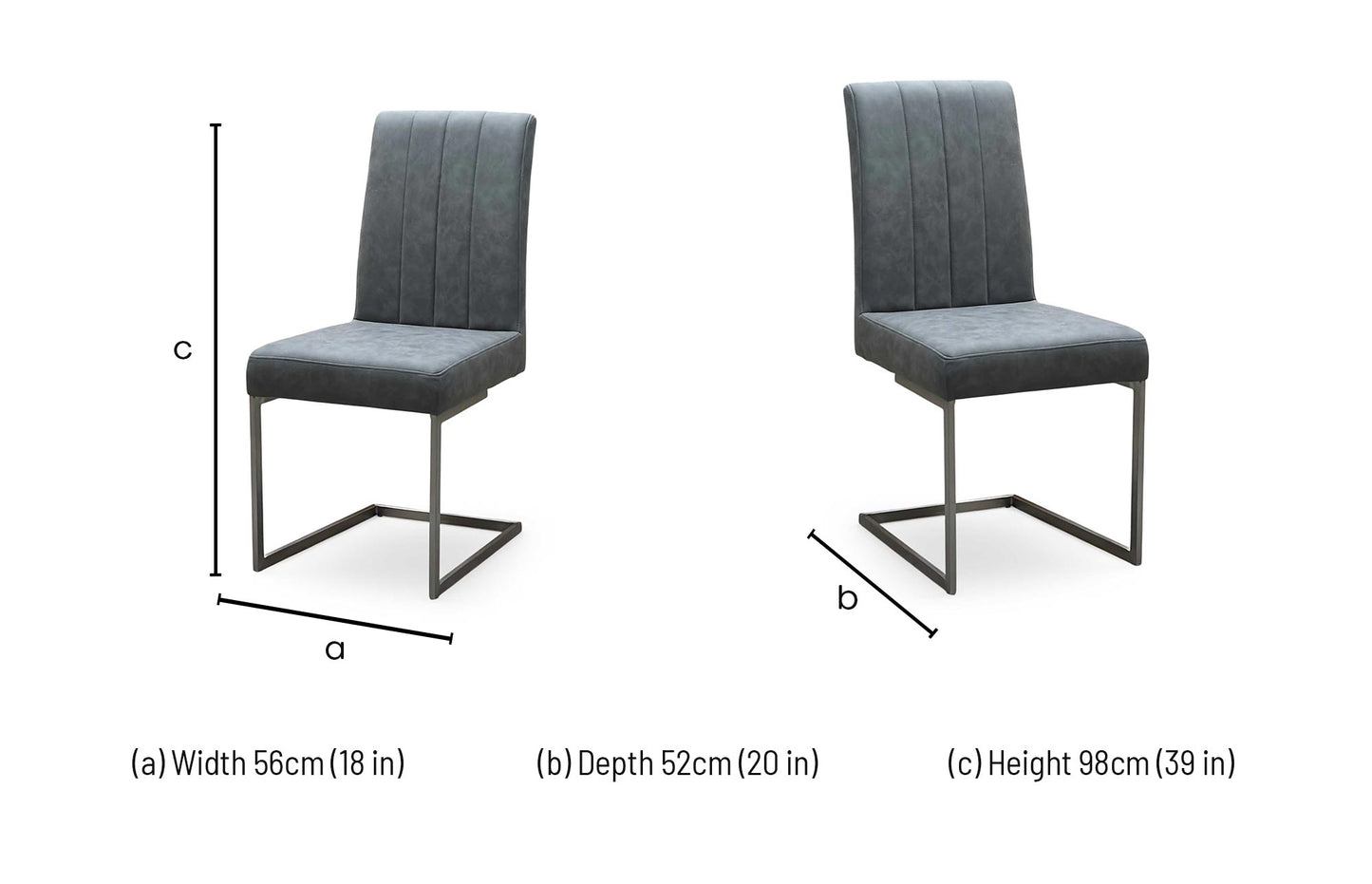 ‘Grigio' Grey Fabric Dining Chair