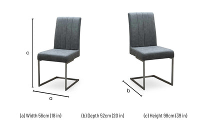 ‘Grigio' Grey Fabric Dining Chair