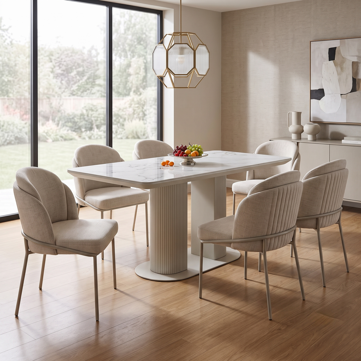 ‘Avorio’ Ceramic Top Fixed Dining Table