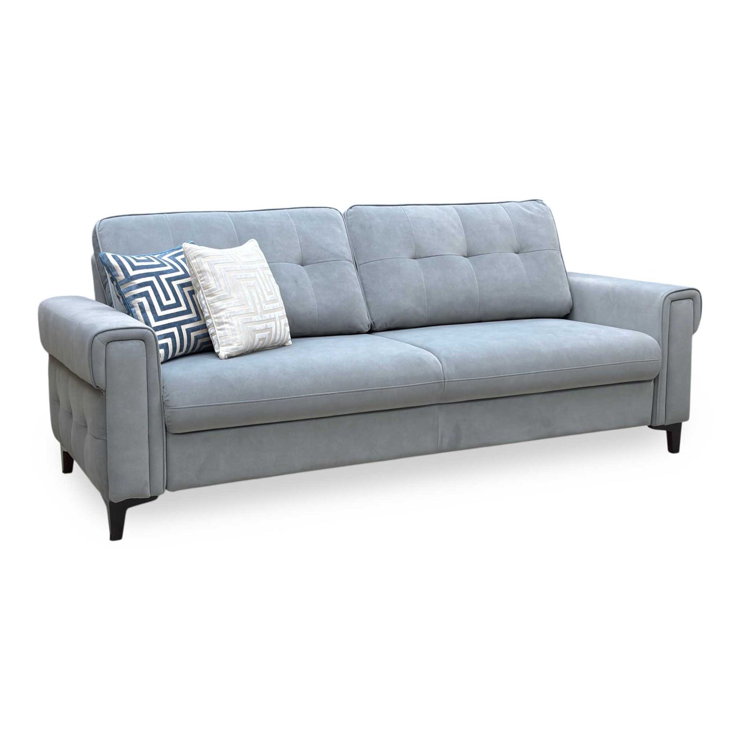 ‘Zoom’ Nappe Velvet Grey Nv-0107 Velvet 3 Seater Sofa Bed