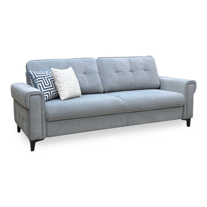 ‘Zoom’ Nappe Velvet Grey Nv-0107 Velvet 3 Seater Sofa Bed