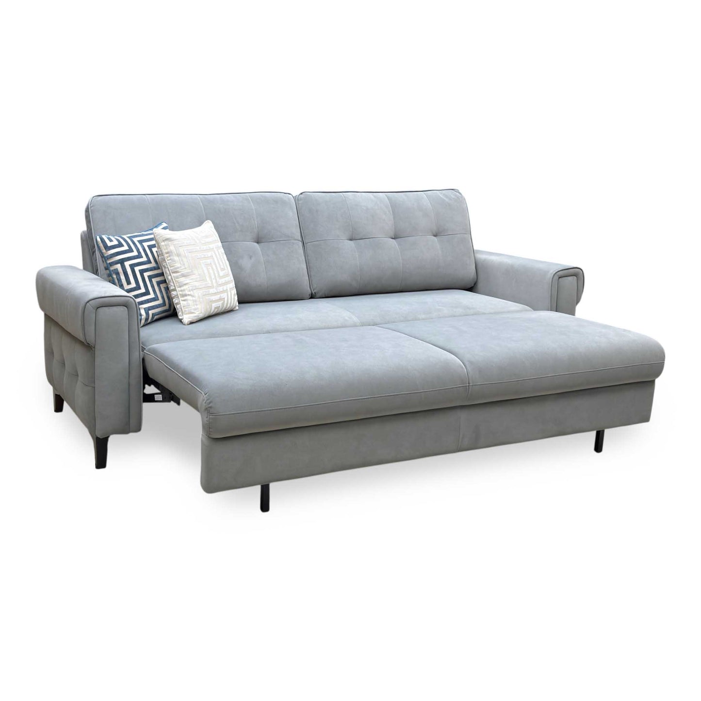 ‘Zoom’ Nappe Velvet Grey Nv-0107 Velvet 3 Seater Sofa Bed