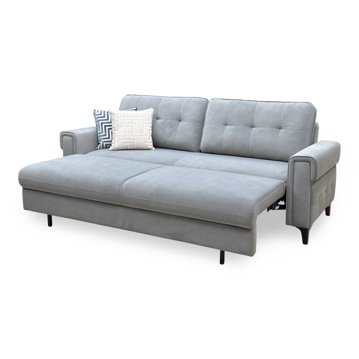 ‘Zoom’ Nappe Velvet Grey Nv-0107 Velvet 3 Seater Sofa Bed