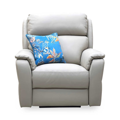 Nicoletti ‘Vito’ Torello Fango 352 Cream Leather Power Recliner Chair with Power Headrest and Power Lumbar