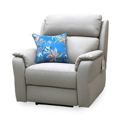 Nicoletti ‘Vito’ Torello Fango 352 Cream Leather Power Recliner Chair with Power Headrest and Power Lumbar