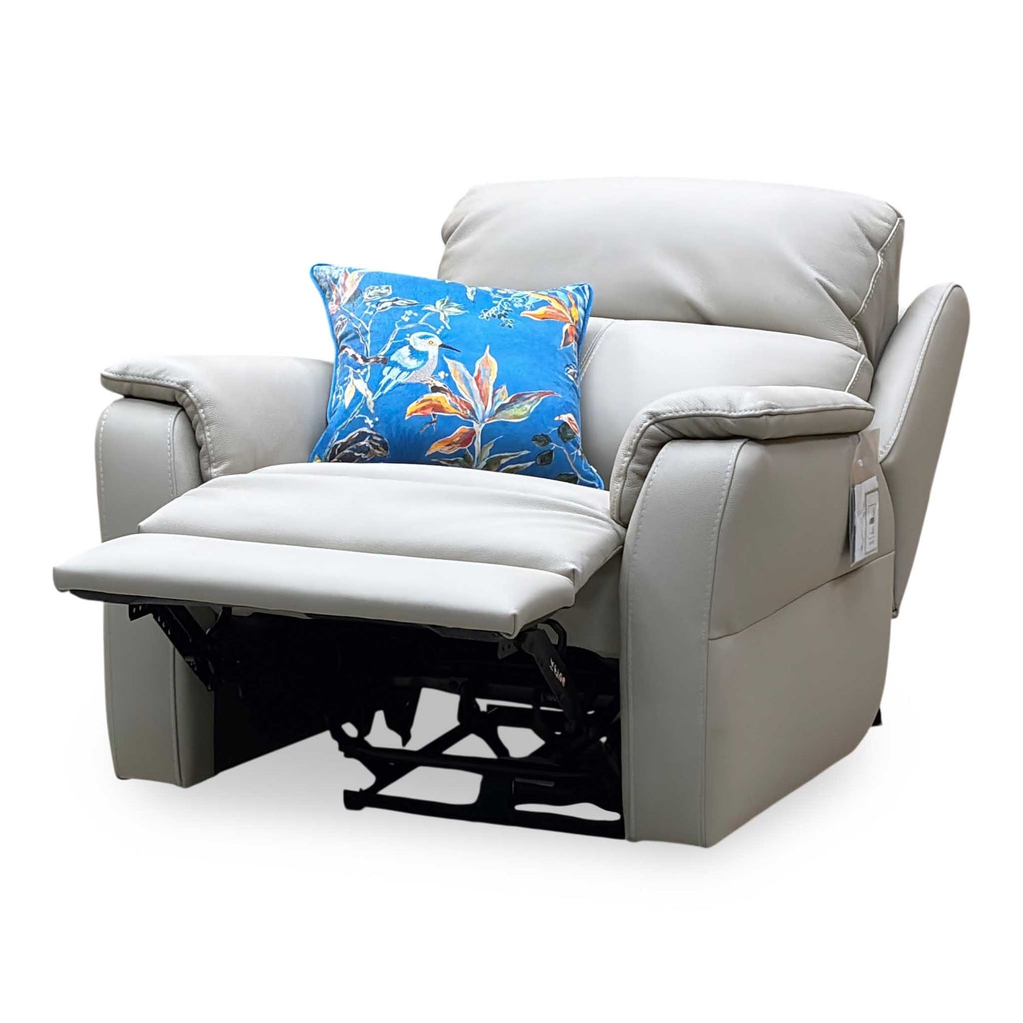 Nicoletti ‘Vito’ Torello Fango 352 Cream Leather Power Recliner Chair with Power Headrest and Power Lumbar