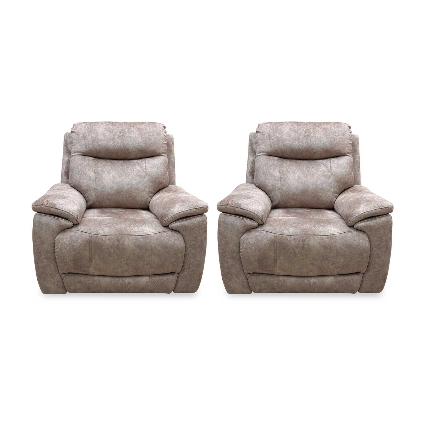 'Sloane' Marble Charcoal Grey Velvet Power Recliner Chair Set