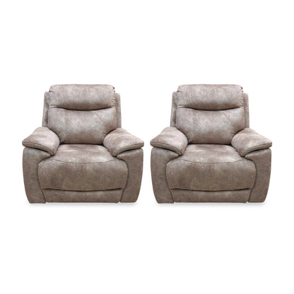 'Sloane' Marble Charcoal Grey Velvet Power Recliner Chair Set