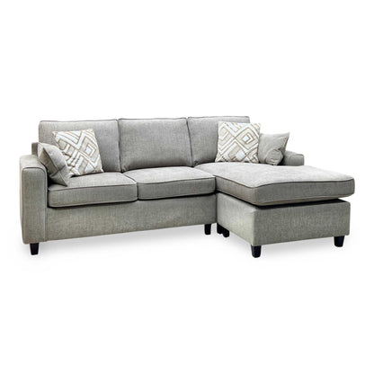 ‘Ripon’ Mink Fabric Right Hand Facing Corner Chaise with Sofa Bed