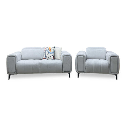 ‘Elphaba’ Opulence Silver 51007 Velvet 2 Seater Sofa + Armchair Storage Arms