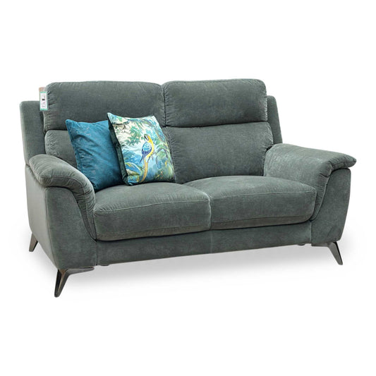 ‘Contempo’ Peacock Green Fabric 2 Seater Sofa