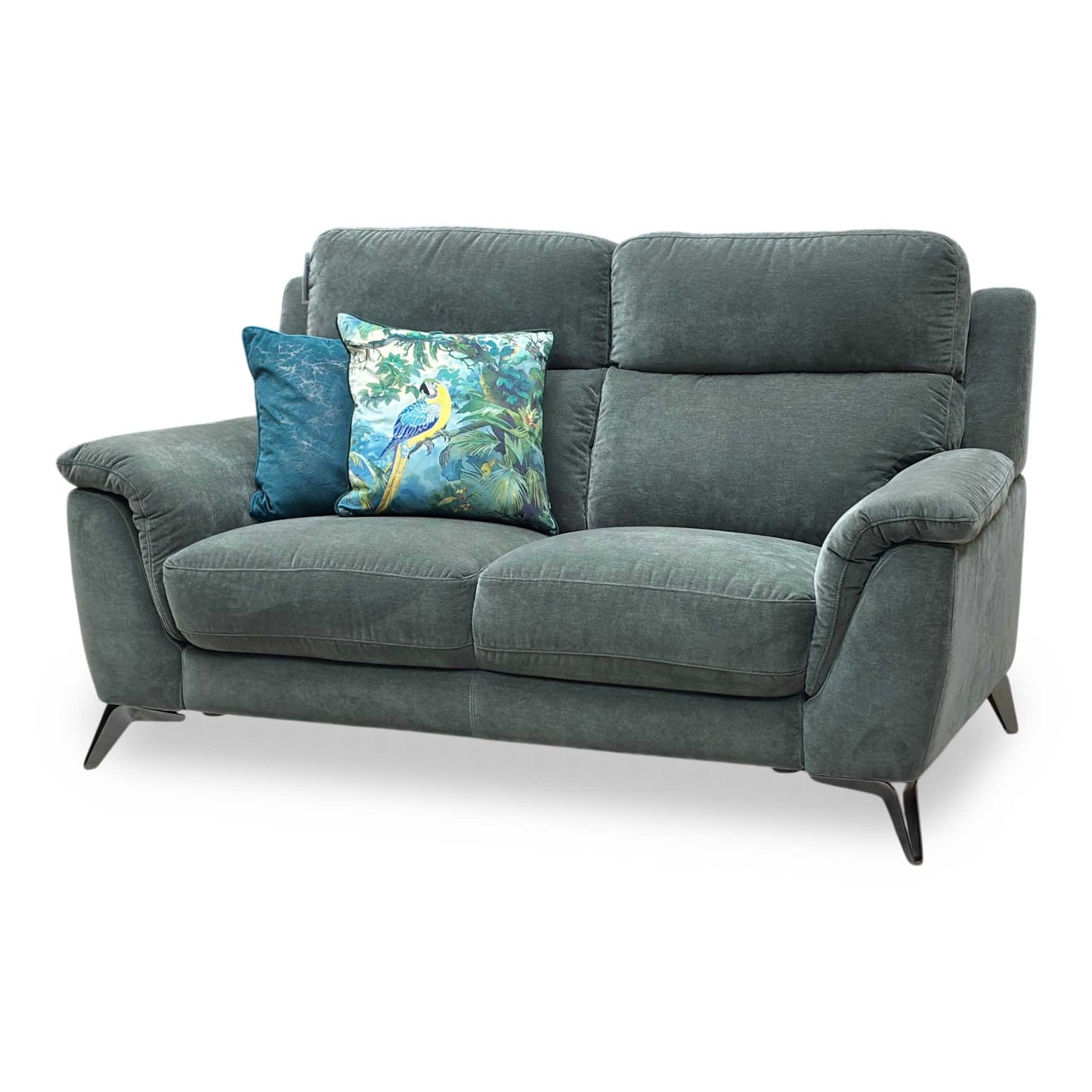 ‘Contempo’ Peacock Green Fabric 2 Seater Sofa